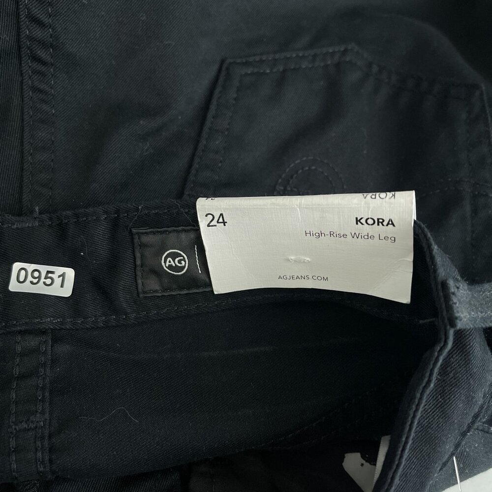 AG Adriano Goldschmied Kora High-Rise Wide Leg Black Denim Jeans Women 24 NWT - Picture 11 of 16